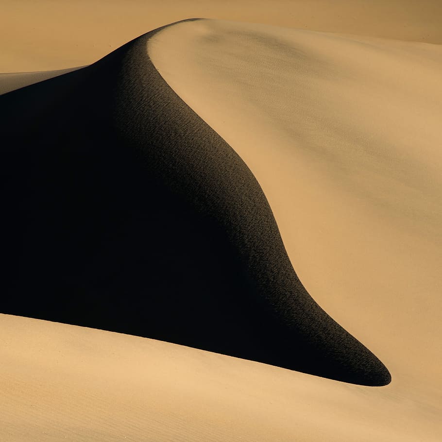 beige desert, untitled, sand, dune, brown, yellow, sunlight, shadow HD wallpaper