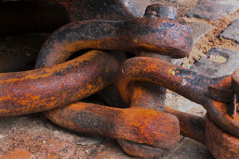 Shackle, Chain, Connection, d shackle, rusty, metal, steel, HD wallpaper