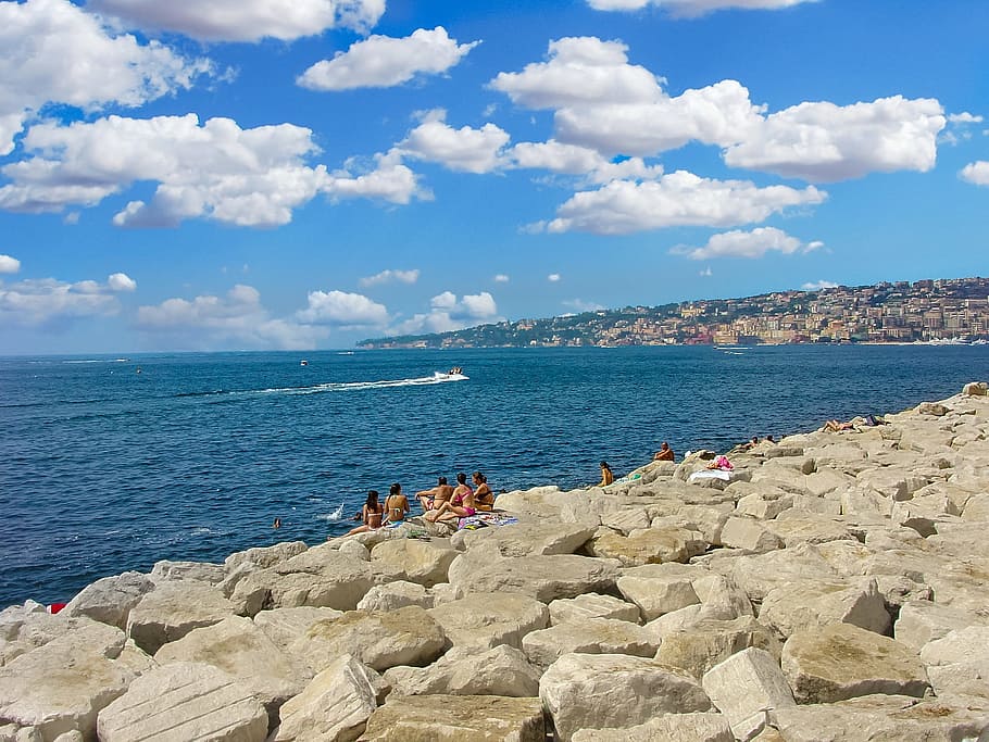 Naples, Bay, Sea, Mediterranean, Travel, rocks, rocky, beach HD wallpaper