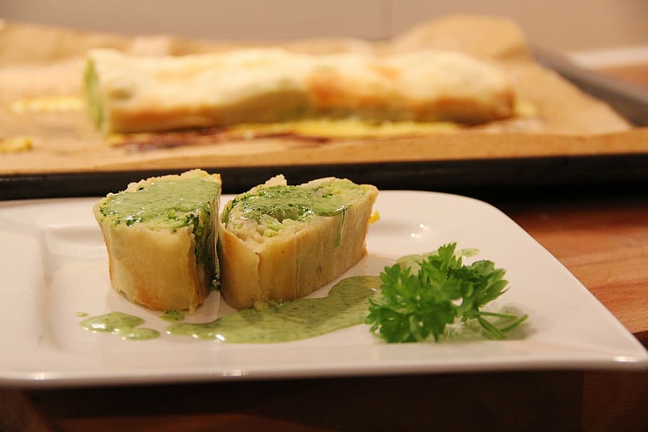 strudel, cook, vegetables, green, healthy, food, food and drink HD wallpaper