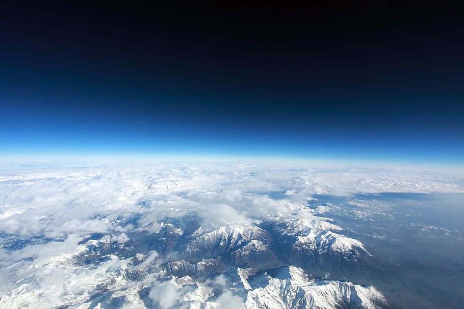 view of Earth from the outer space, sky, clouds, blue, landscape HD wallpaper