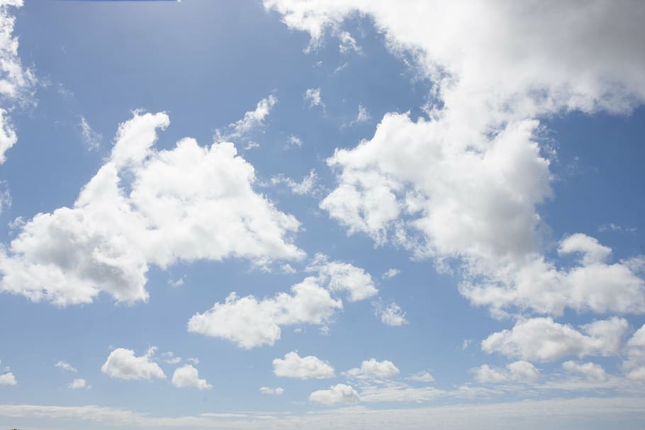 nimbus clouds, sky, blue, white, fluffy, sky clouds, blue sky clouds HD wallpaper