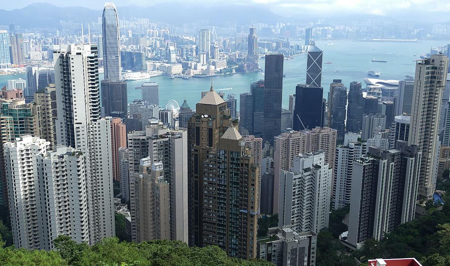 hong kong, china, skyscraper, asia, city, big city, architecture, HD wallpaper