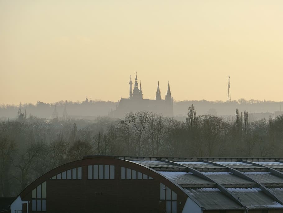 prague, hradčany, sunset, architecture, built structure, building exterior HD wallpaper