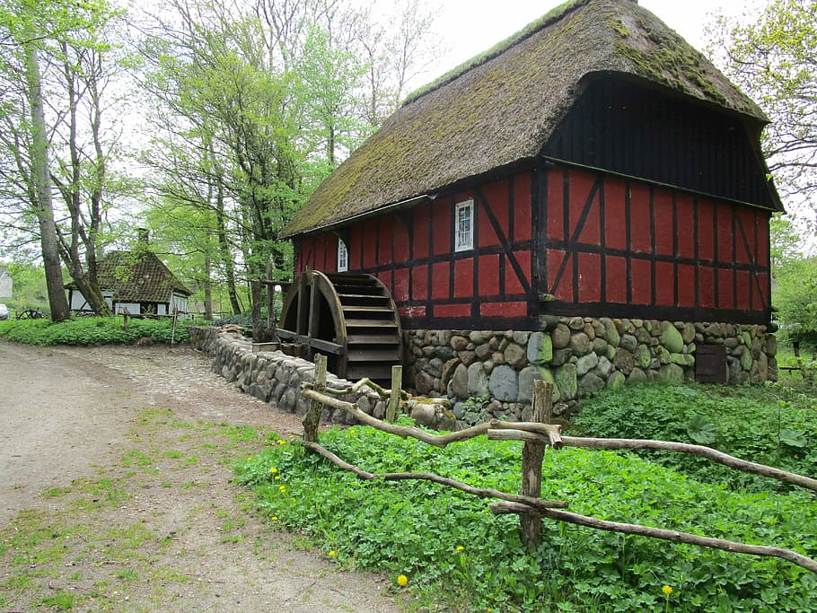 old mill, mysterious, architecture, built structure, tree, plant HD wallpaper