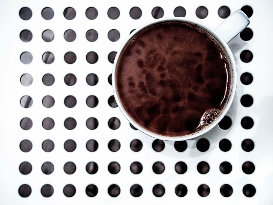 white ceramic mug with brown liquid, cup, chocolate, coffee HD wallpaper