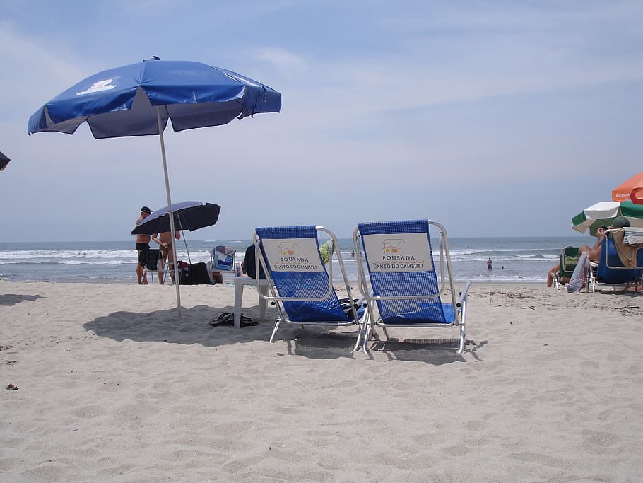 beach, sol, summer, cottage, rest, sand, deck chair, umbrella HD wallpaper