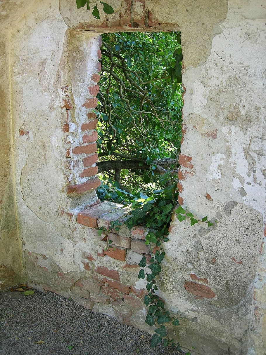 Castle, Wall, Bricks, castle wall, schalaburg, brick wall, opening HD wallpaper