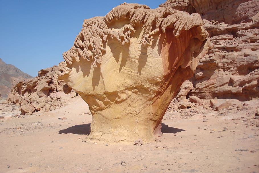 White Desert, South Sinai, mushroom from stone, outdoors, nature, HD wallpaper
