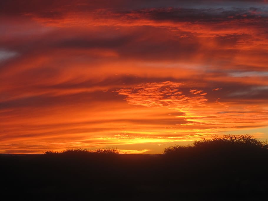 sunset, clouds, reds, dark, crimson, orange, vermillion, yellow HD wallpaper
