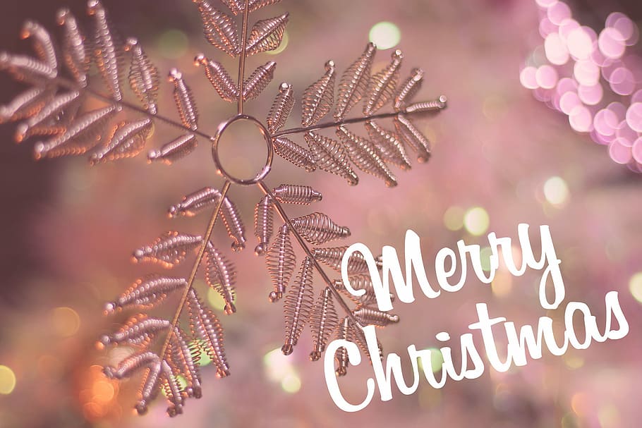 white Merry Christmas greeting text, winter, defocused, decoration HD wallpaper