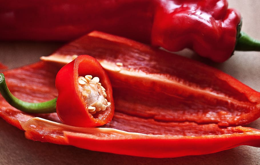 Paprika, Fruit, the inside of the peppers, the grain of paprika, HD wallpaper