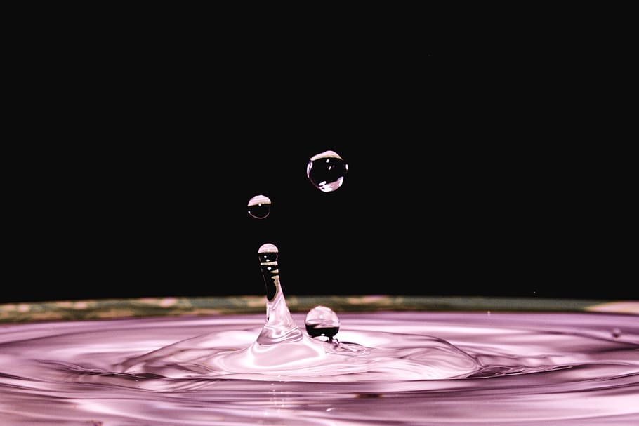 drop, water, splash, purple, clean, liquid, transparent, water drops HD wallpaper