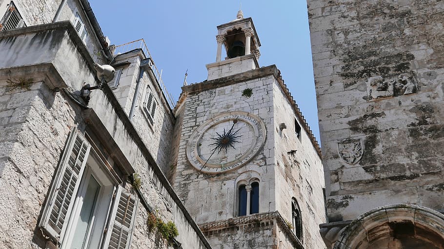 split, church tower, hour s, architecture, built structure HD wallpaper