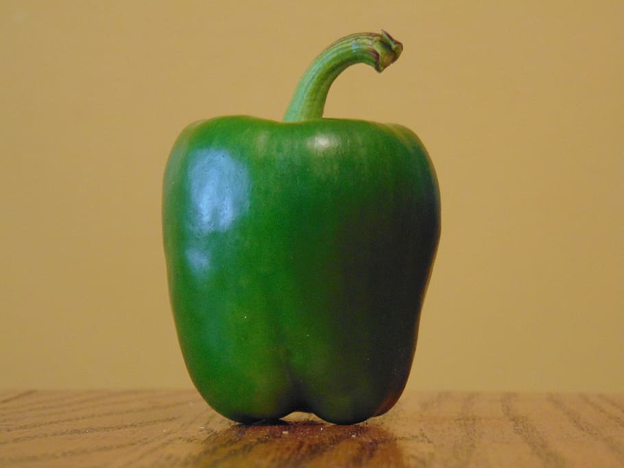 green pepper, vegetable, food, fresh, ripe, tasty, healthy HD wallpaper