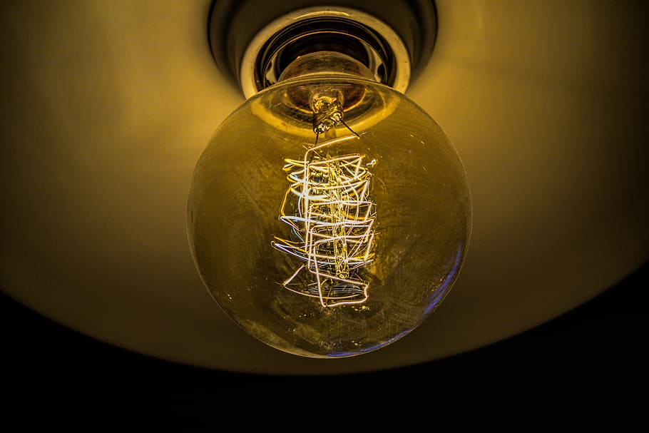 light bulb, pear, lamp, lighting, lamp holder, version, lampshade