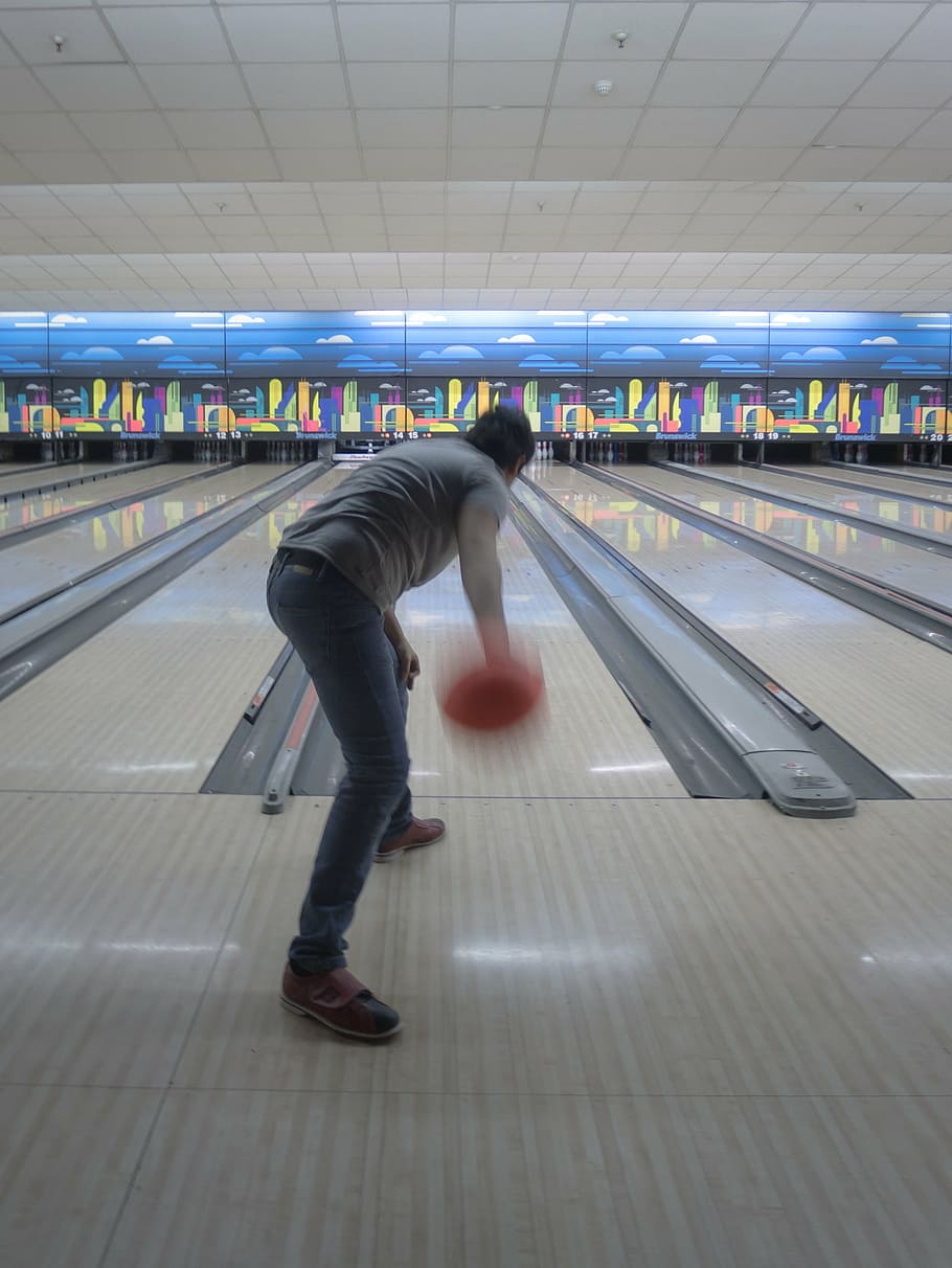 bowling, play, leisure, full, bowling alley, pull, turn, people HD wallpaper