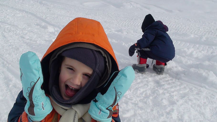 child, snow, winter, cold, children on snow, games, cold temperature