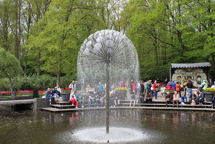 source, water, park, summer, garden, tree, amusement park, amusement park ride HD wallpaper