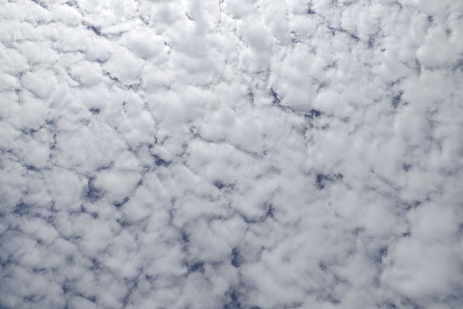 Fluffy, White, clouds, sky, sky clouds, air, full frame, backgrounds HD wallpaper