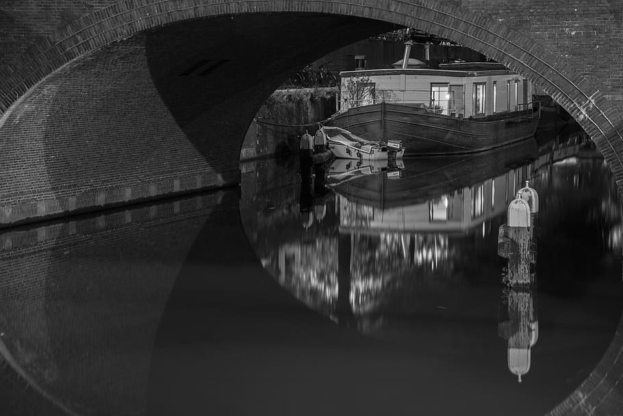 bridge, lights, night, netherlands, water, canal, travel, city HD wallpaper