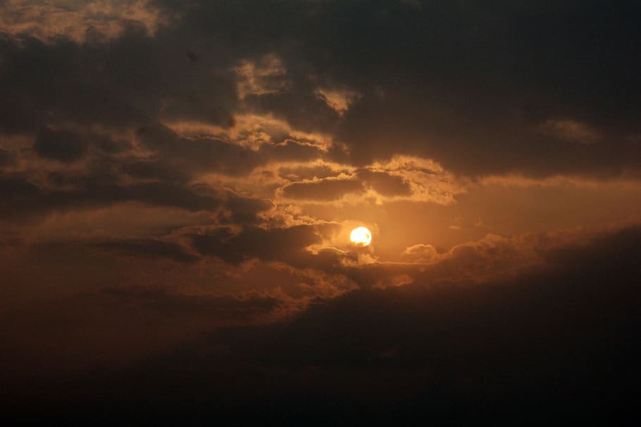 sunset, serene, clouds, twilight, dusk, dawn, orange, sky, cloud - sky HD wallpaper