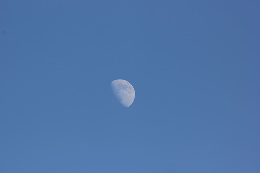Luna, Clear, sky, moon, astronomy, space, planet - space, tranquil scene HD wallpaper