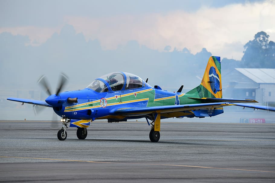 Smoke Squadron, Brazilian Air Force, aircraft, takeoff, aviation, HD wallpaper