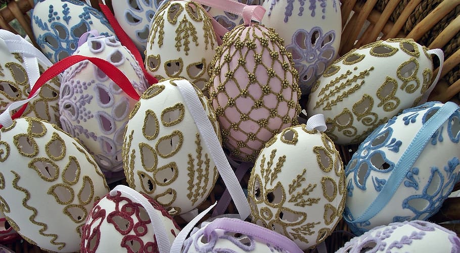 easter, craft, ornaments, openwork, eggs, retail, variation HD wallpaper