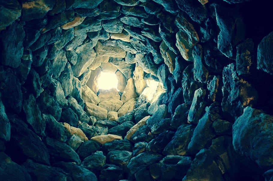 sunlight through hole, gray, well, fortress, grave, historically, HD wallpaper