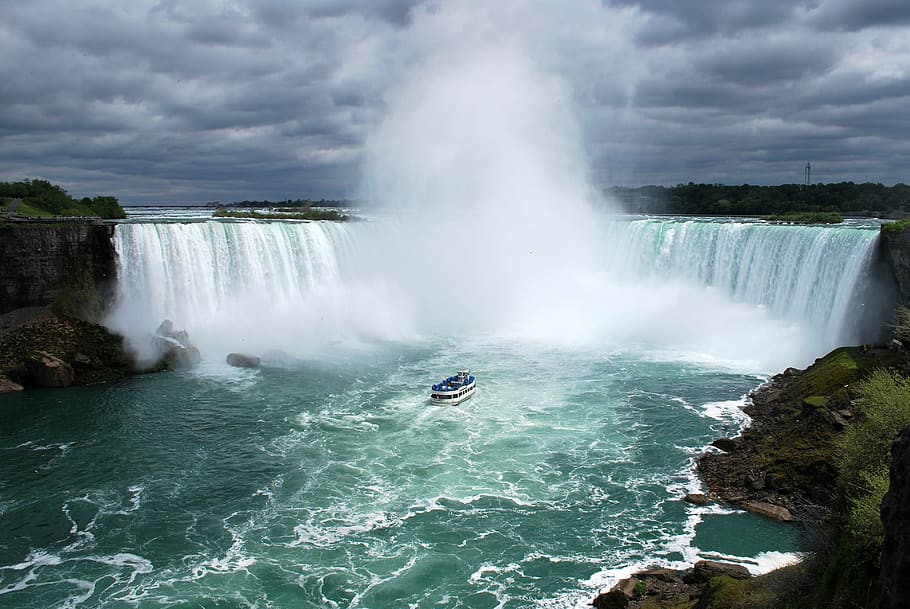 aerial photo of Niagara falls, waterfall, river, scene, scenery HD wallpaper