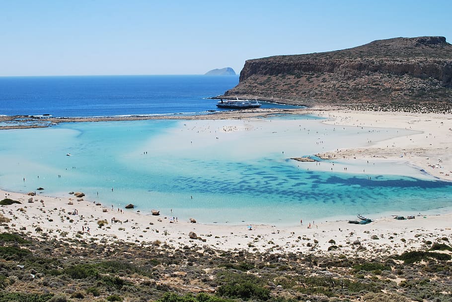 balos lagoon, crete, greece, water, sea, scenics - nature, land, HD wallpaper