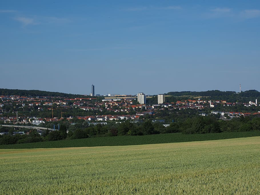 grain fields, nature, landscape, vision, outlook, ulm, architecture HD wallpaper