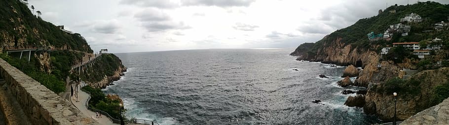 panoramic, sinfonia, acapulco, water, scenics - nature, sea HD wallpaper