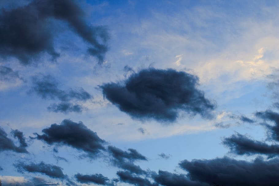 clouds, sky, dark clouds, before the rain, storm, wind, nature HD wallpaper