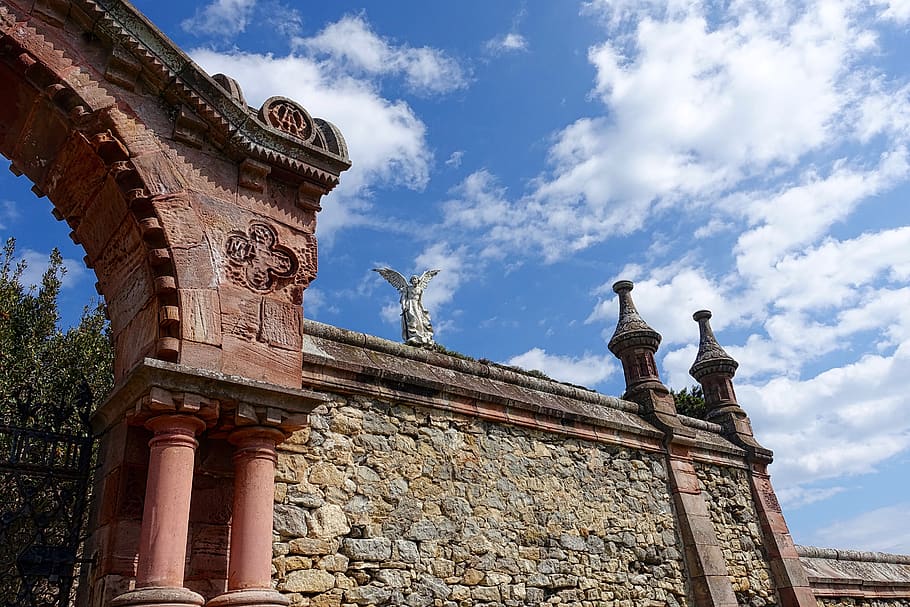 arch, wall, stone, old, architecture, medieval, sky, history HD wallpaper