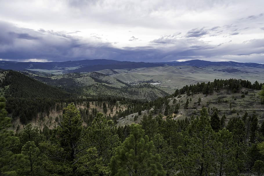 Hills and Mountainside Landscape from Mount Helena, clouds, featured
