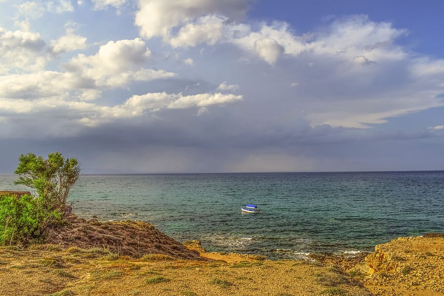 Stormy, Clouds, Dramatic, stormy clouds, rocky coast, landscape HD wallpaper