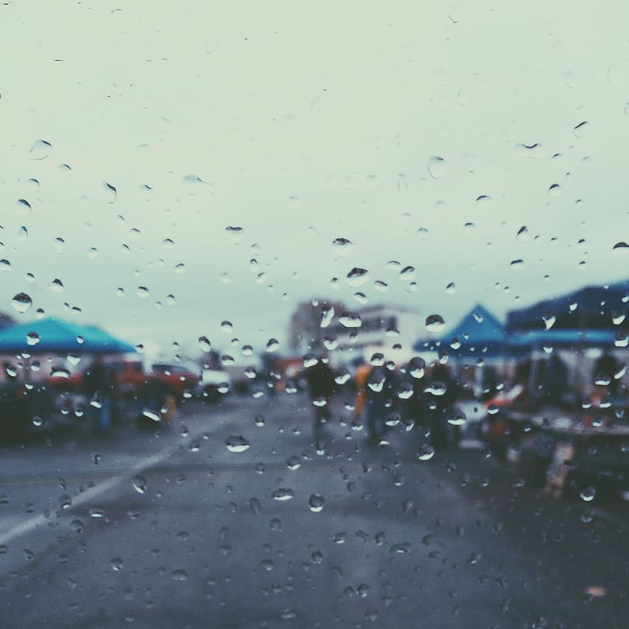 Water, Wet, raining, rain drops, droplets, blurred, scene, photography HD wallpaper
