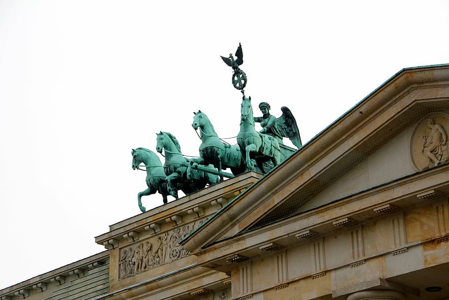 berlin, brandenburg gate, quadriga, columnar, landmark, goal