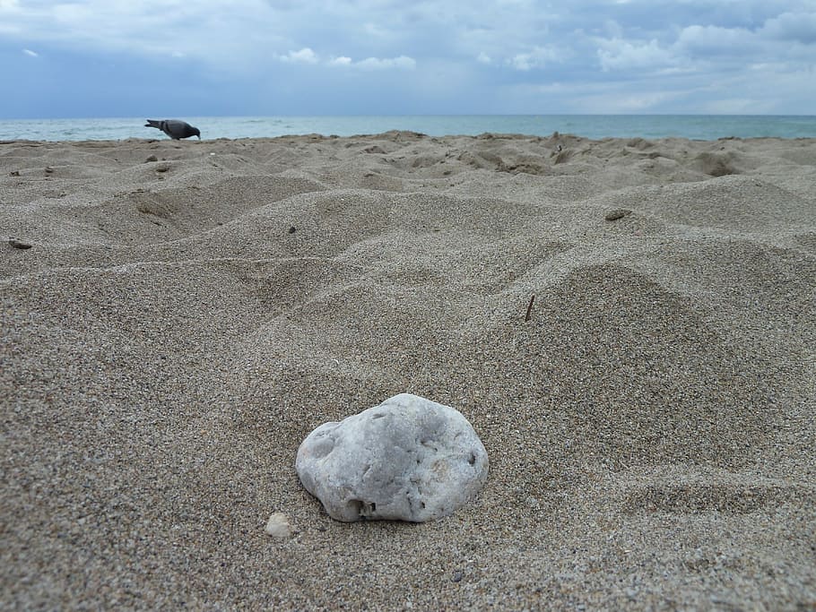 Stone, Beach, Prat, Llobregat, costa, catalunya, sand, water HD wallpaper