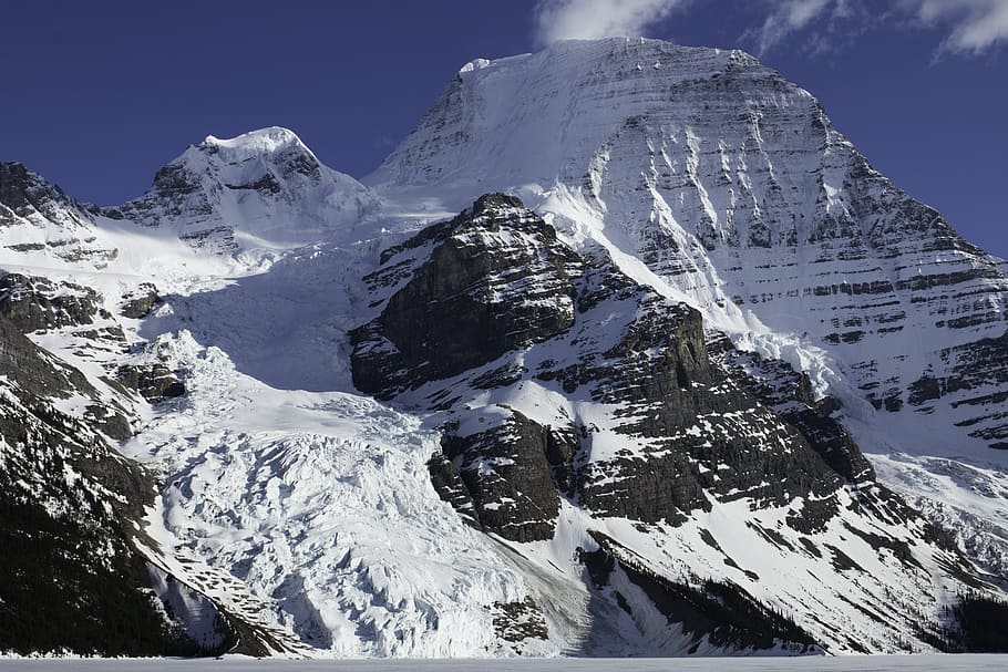 cold, mountain, nature, rocky mountain, snow, snow line, winter HD wallpaper