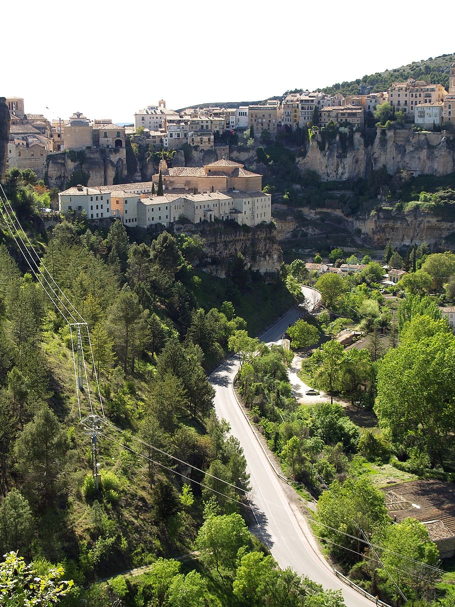 basin, spain, nature, sickle, city, panoramic, view, old town HD wallpaper