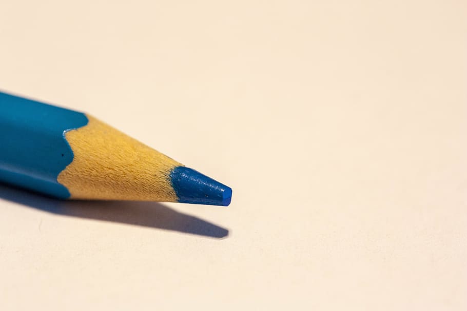 blue color pencil, colored pencil, colorful, colour pencils, crayons, HD wallpaper