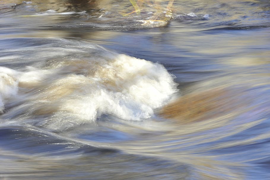 time lapse photo of flowing water, whitewater, splash, splashing HD wallpaper