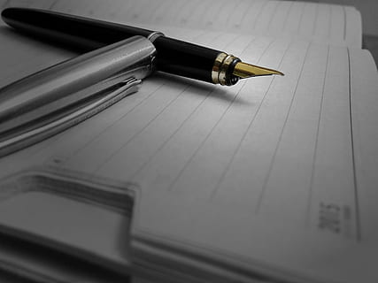 paper, diary, notebook, pen, writing, journal, ink, business HD wallpaper