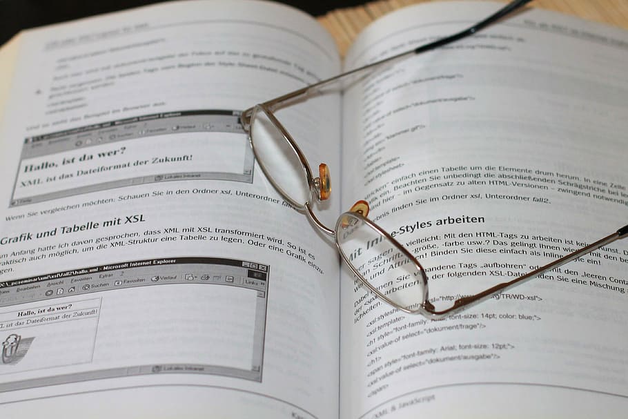book, glasses, read, learn, paper, no people, publication, close-up HD wallpaper