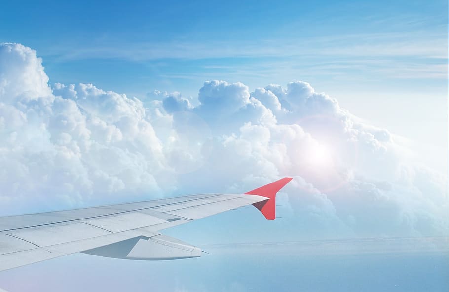 Airplane, Flying, Cloud, Peace, sky, the landscape, image view HD wallpaper