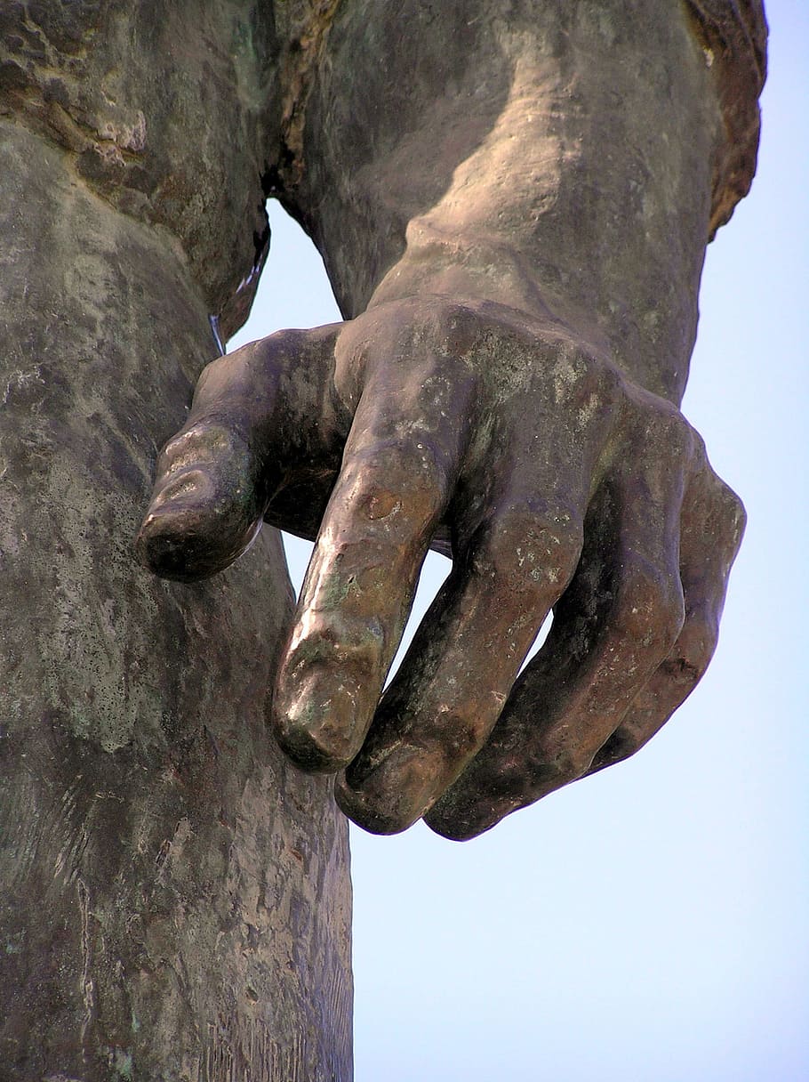 hand, bronze, strength, human hand, close-up, day, nature, human body part HD wallpaper