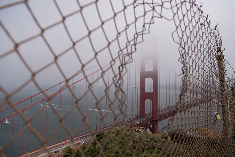 aerial photography of Golden Gate Bridge, San Francisco during foggy daytime, HD wallpaper